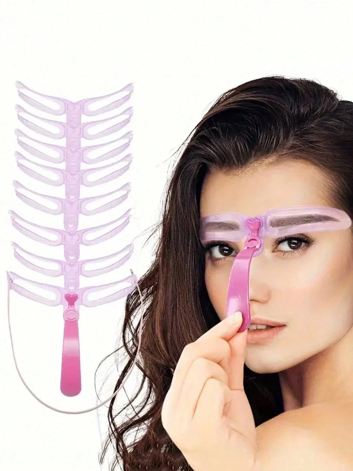 Blushimmer 8-in-1 reusable eyebrow template set with eyebrow makeup tools and accessories for easy shaping and styling.