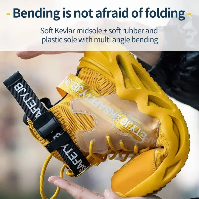 steel toe safety boots for men protective shoes industrial safety shoe woman light work shoes anti-puncture work safety sneakers