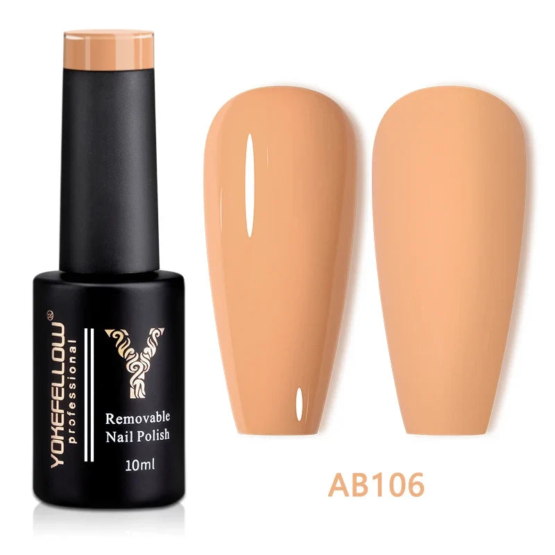 YOKEFELLOW Blushimmer 10ml translucent pink gel nail polish with high-quality soak-off UV gel, long-lasting and nude finish.