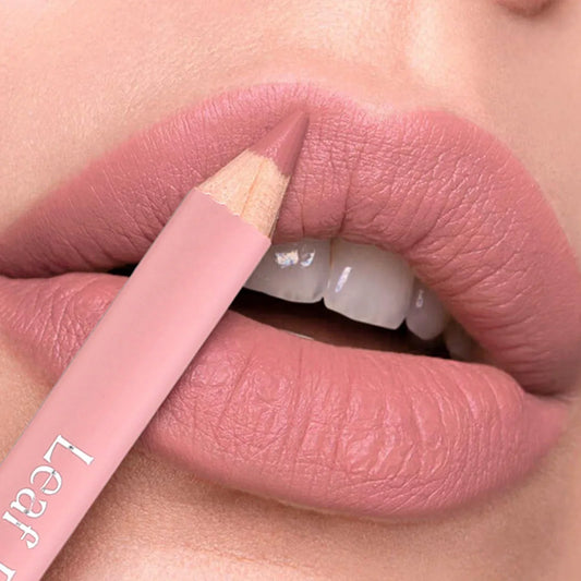 Blushimmer 12-color matte waterproof lipliner pencil with natural nude pink shades for lip contour and makeup application.