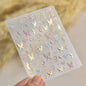Shiny Jelly Butterfly 5D nail art sticker with rhinestones and insect design for DIY manicures, self-adhesive decorative nail decal.