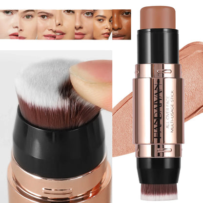 Blushimmer double-head face bronzer contour stick with brush, featuring cream makeup for light and dark shadow contouring.