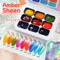 Blushimmer UR SUGAR 9-color gradient painting gel for nail art, showing vibrant color swatches and gradient nail design.