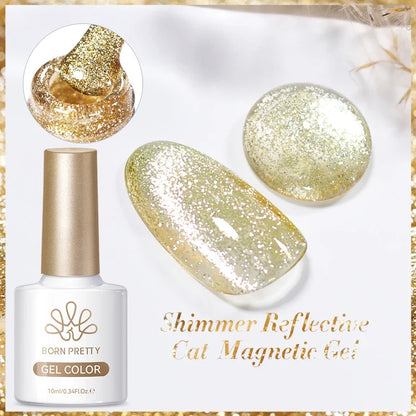 Blushimmer BORN PRETTY 117 Colors Cat Magnetic Gel Nail Polish 10ml with full coverage, semi-permanent manicure, in a sleek bottle.