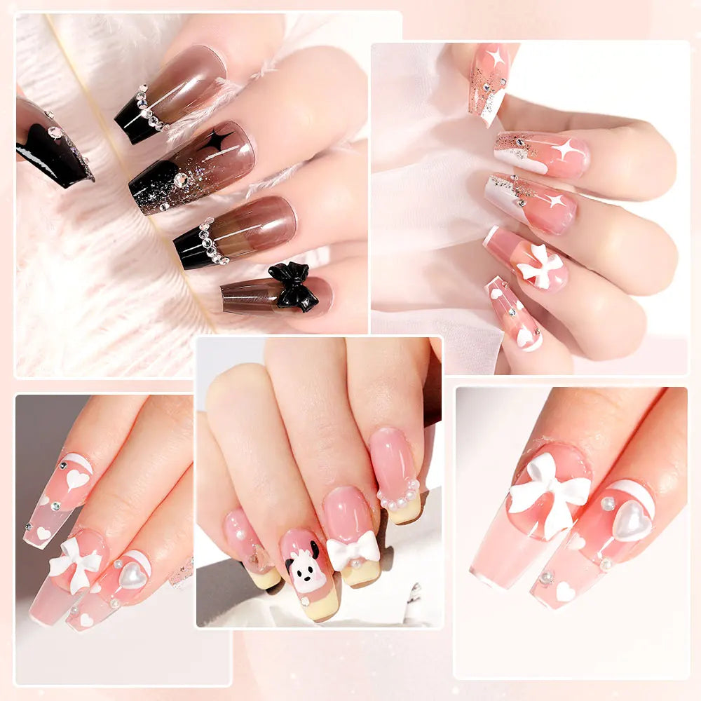 Blushimmer Limegirl 15ml extension nail gel set with 6W LED lamp, nail extension tools, molds for full manicure and quick finger extensions.
