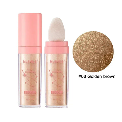 Blushimmer shimmer fairy powder highlighter, loose white face and body glitter with bronzer and illuminator for radiant glow.