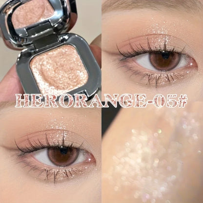 Hwrorange Square Diamond Highlight Single Color Eyeshadow, Fine Sparkle, Explosive Shine, Even and Full Color, Delicate and Soft Texture, Waterproof and Long-Lasting, Versatile for Daily Use, Essential Christmas Gift