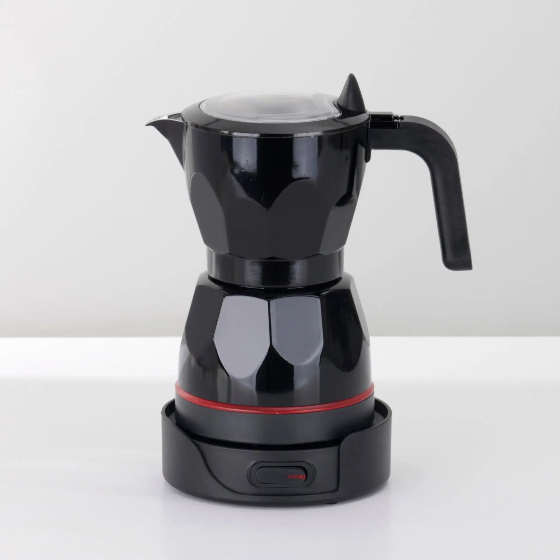 110V/220V Electric Coffee Maker Portable 150ml 3 Cups Aluminum Mocha Pot Electric Italian Coffee Maker Percolator for Home Red