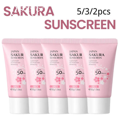 Sakura Sunscreen Cream SPF50 Moisturizing UV Protect Face Body Sunscreen Isolation Lotion Oil Control Reduce Melanin Skin Care