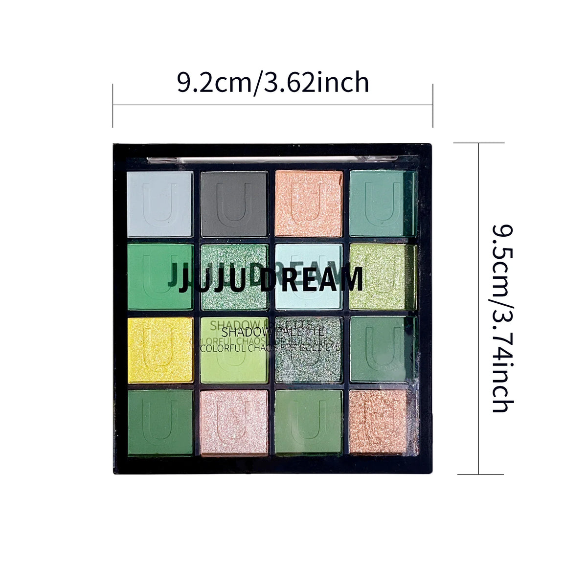 16-grid red eyeshadow tray by Blushimmer with purple, glitter, pearl, and matte shades for shimmering, long-lasting makeup looks.