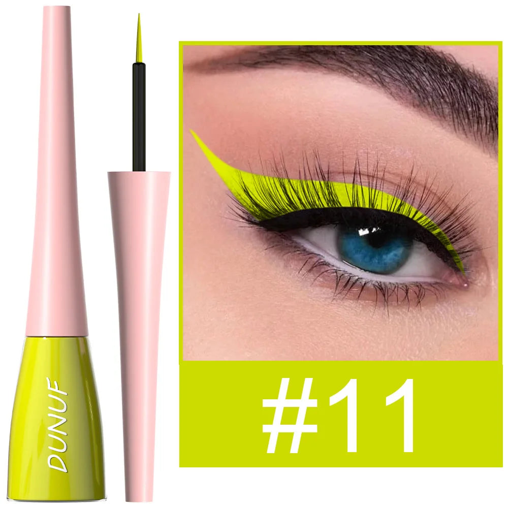 Matte dark green waterproof liquid eyeliner pencil by Blushimmer with ultra-thin design and quick-dry, long-lasting formula.