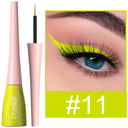 Matte dark green waterproof liquid eyeliner pencil by Blushimmer with ultra-thin design and quick-dry, long-lasting formula.