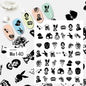 Black and white nail art stickers by Blushimmer featuring sexy woman girl designs for press-on nails and decorative nail wraps.