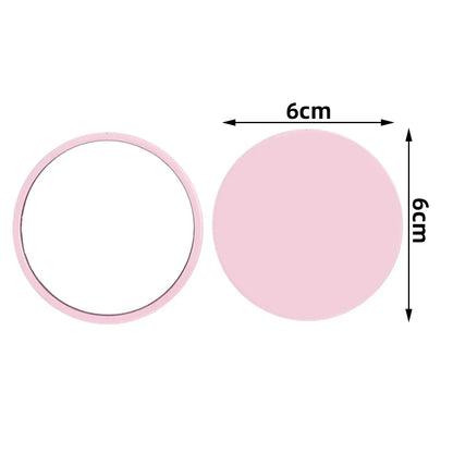 Round pocket mirror by Blushimmer featuring custom logo options in red, pink, white, and black for wedding souvenirs and gifts.