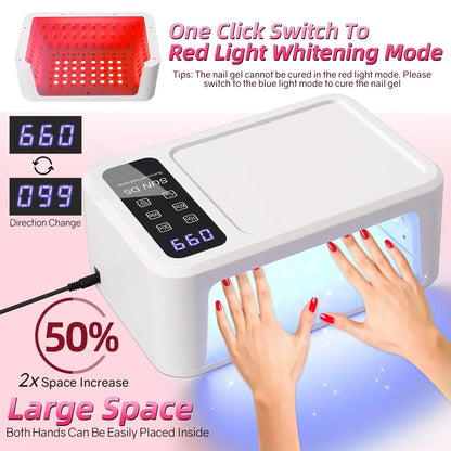 Blushimmer 480W UV LED nail lamp with LCD screen, 140 LEDs for gel nail polish drying, salon manicure drying tool