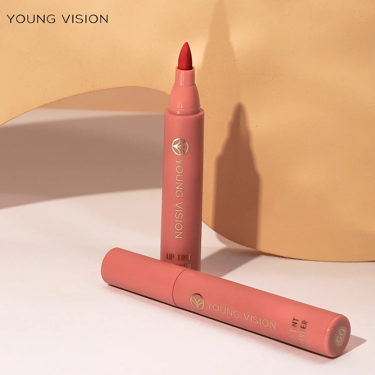 Blushimmer lip tint pen with matte water lipstick, featuring 6 color options, long-lasting, smooth lip liner, and stain combo.