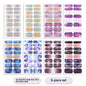 Gradient cat eye style nail art stickers by Blushimmer, 16-piece waterproof glitter false nail decals with self-adhesive design.