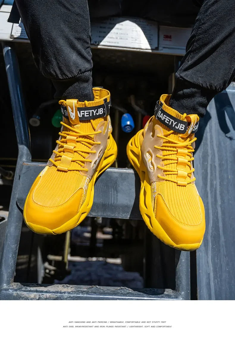 steel toe safety boots for men protective shoes industrial safety shoe woman light work shoes anti-puncture work safety sneakers