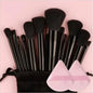 Set of soft, fluffy makeup brushes for foundation, powder, eyeshadow, and blending by Blushimmer, professional cosmetic beauty tools.