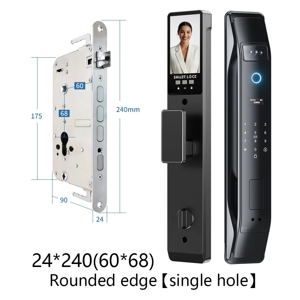 SANKESONG Tuya Smart 3D Face Door Lock Security Camera Monitor Intelligent Fingerprint Password Biometric Electronic Key Unlock