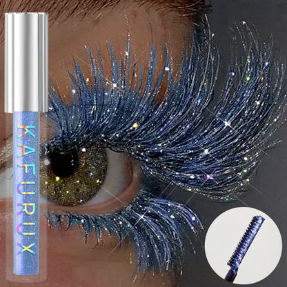Blushimmer Diamond Shine Waterproof Glitter Mascara with snow effect, adding volume and curl to eyelashes.