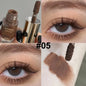 Blushimmer liquid eyeshadow stick in matte and glitter shades, showing the creamy, blendable texture and natural eye makeup look.