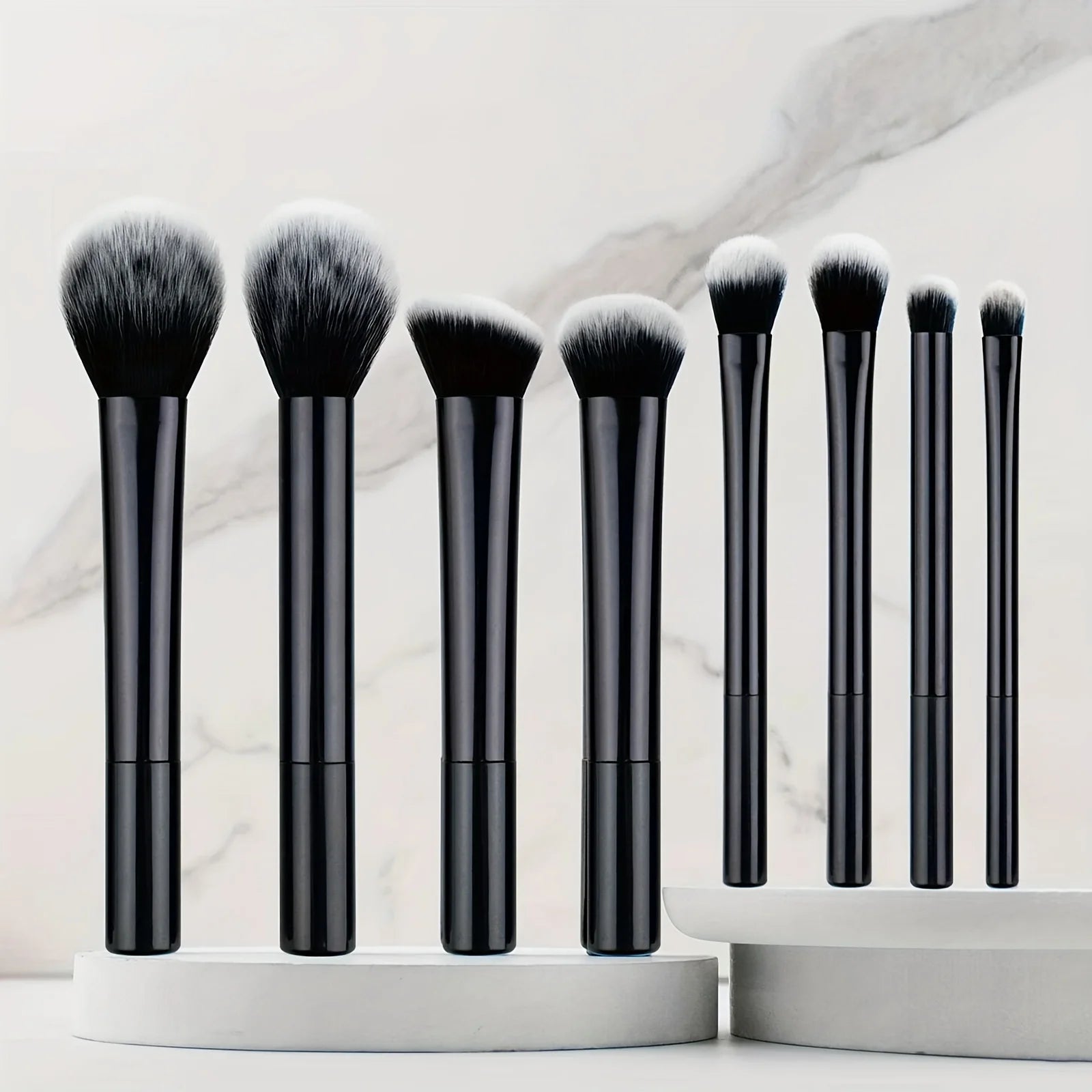 8pcs Pro Easy to Clean, Makeup Brush Set - Soft, Premium Synthetic Hair, Cruelty-Free, Foundation, Blush, Eyeshadow