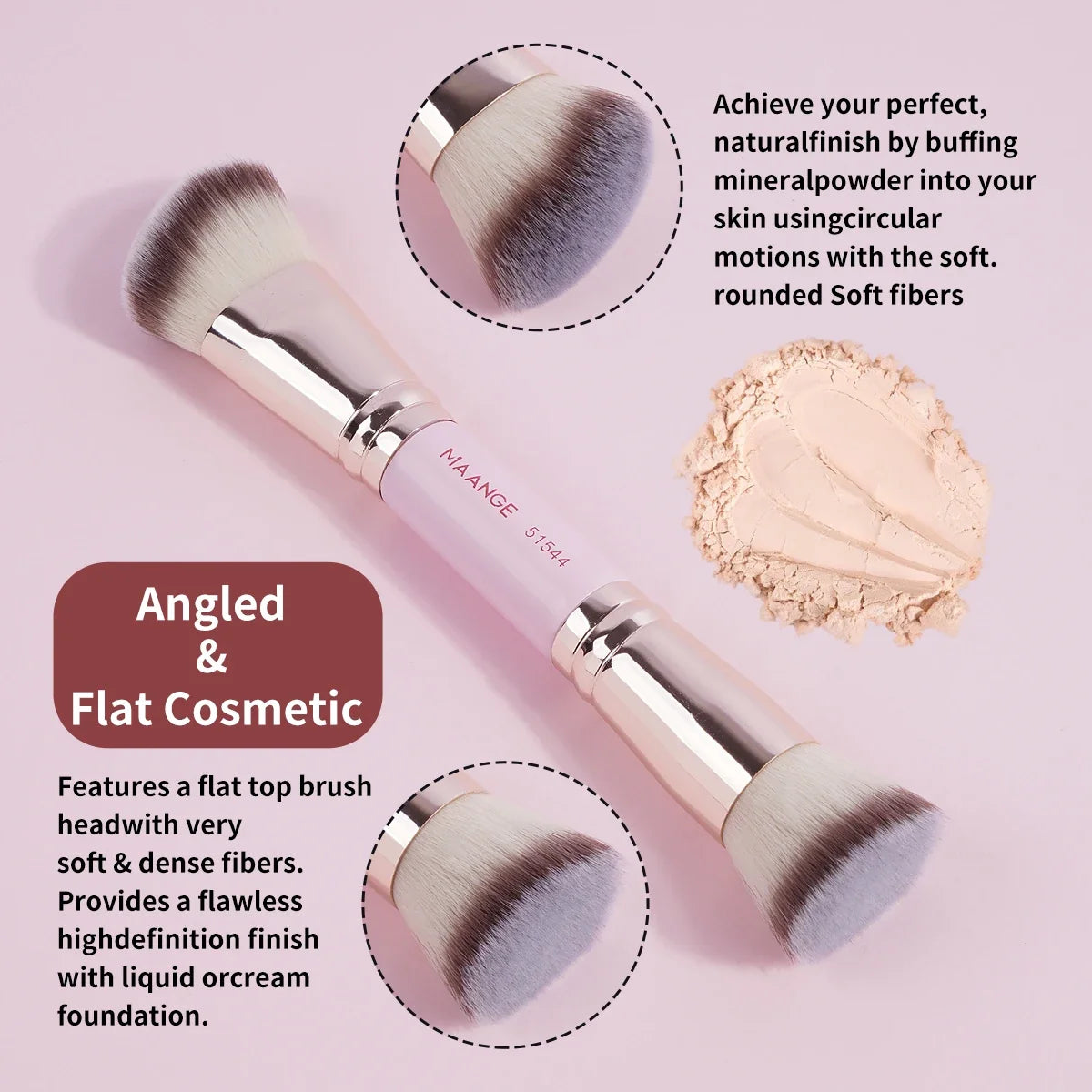 Blushimmer MAANGE 4-piece makeup brush set with box, including foundation, powder, blush, and eyeshadow brushes for beginners.
