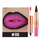 Sexy Red Black Lipstick Waterproof Lipliner Makeup Black Purple Rose Double Head Matte Lipgloss Tapered Lip Liner Contour Pencil