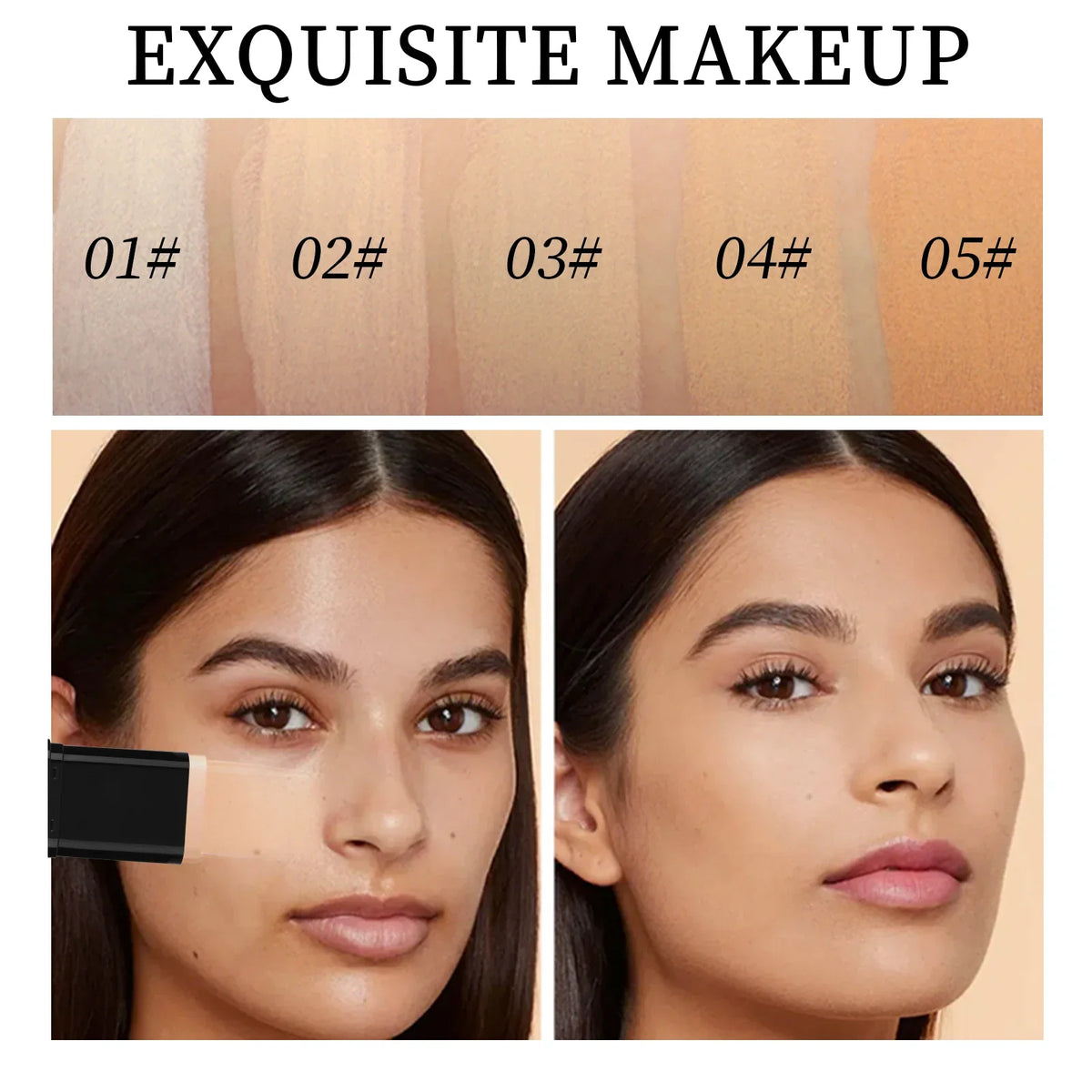 Blushimmer O'cheal 2-in-1 concealer, foundation, and contour stick in 15g, showcasing the sleek product with a smooth application.