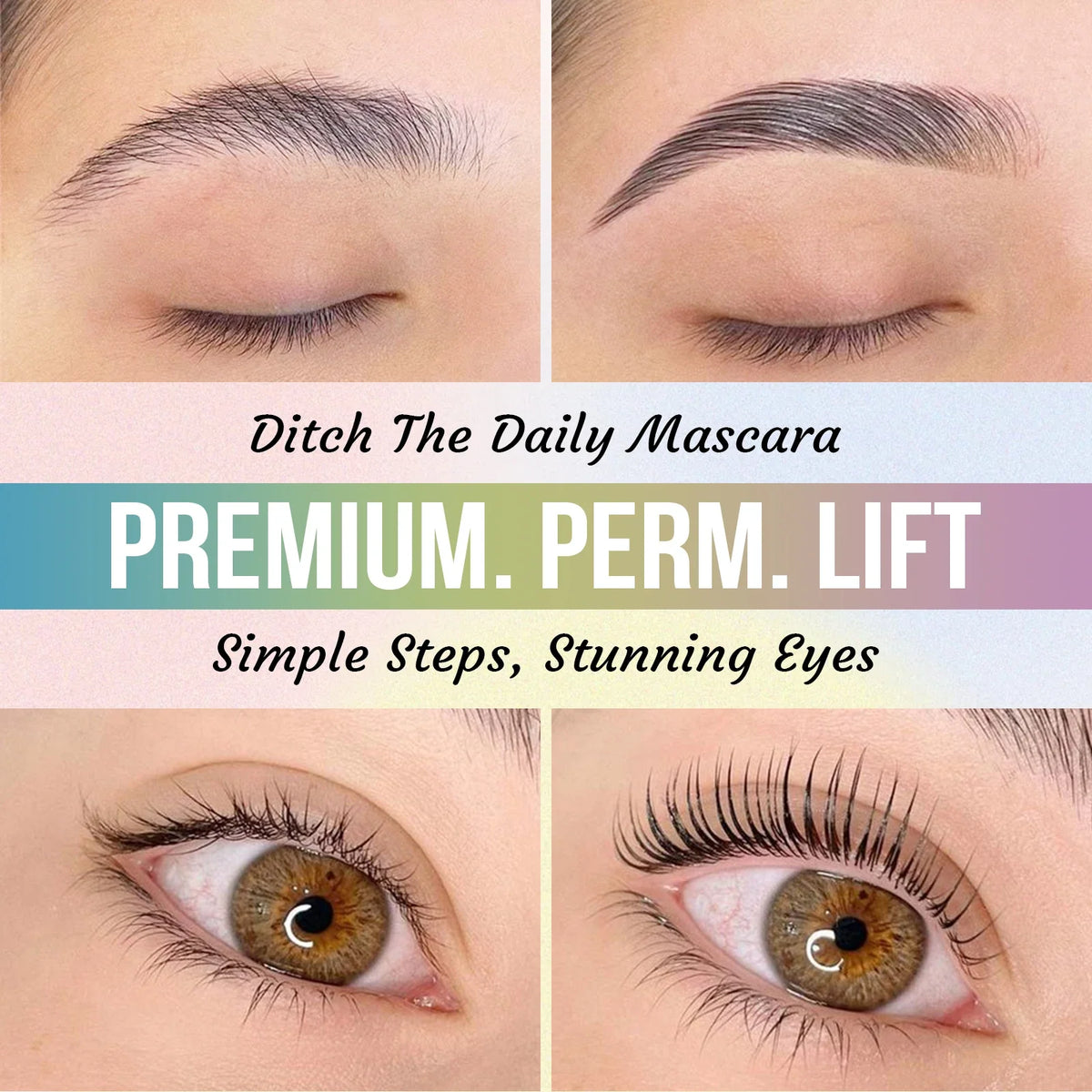 Blushimmer Permania Eyelash Lift and Brow Lamination Kit with curling tools and products on a white background.