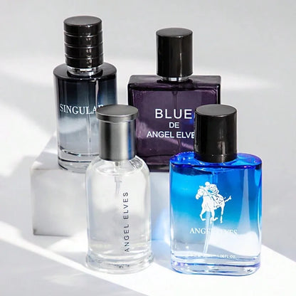 Blushimmer men's cologne 4-in-1 set with fresh lemon scent, long-lasting fragrance, includes four 1.01 oz bottles, ideal gift for dad or boyfriend