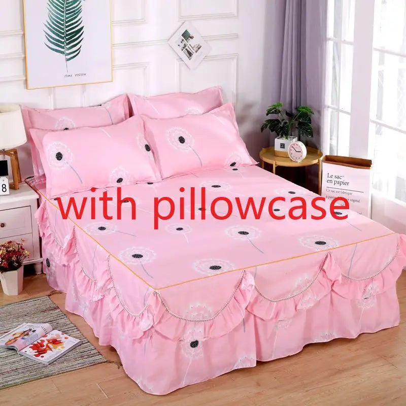 Bed Sheet 3pcs with Pillowcase Household Fashion Washable Skin-friendly Soft Bedding Luxury Bedroom Students Adults Bedspread