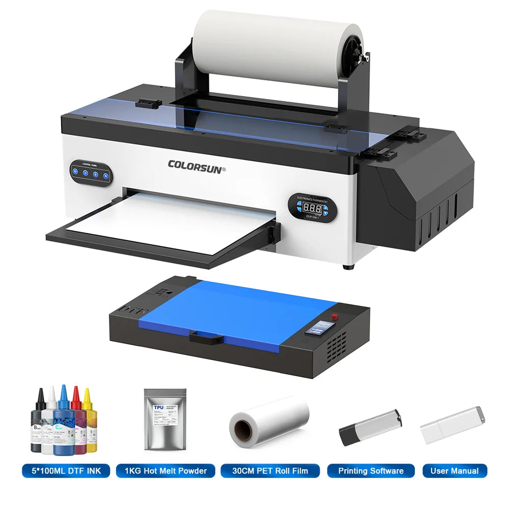 Colorsun A3 DTF Printer For Epson R1390 Impresora A3 DTF Direct to Film Printer Machine For T-Shirt Hoodies Bags A3 DTF
