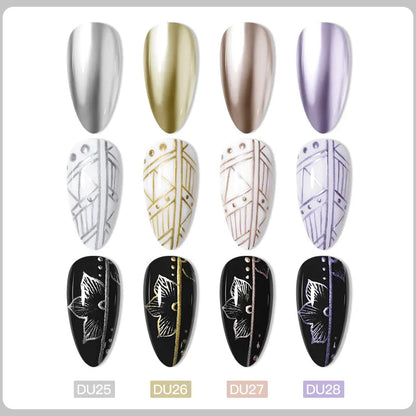 Mtssii 8ml Metallic Painting Nail Gel Polish Gold Silver Creative Elastic Nail Gel for PaintingDrawing Magic Mirror Gel Varnish