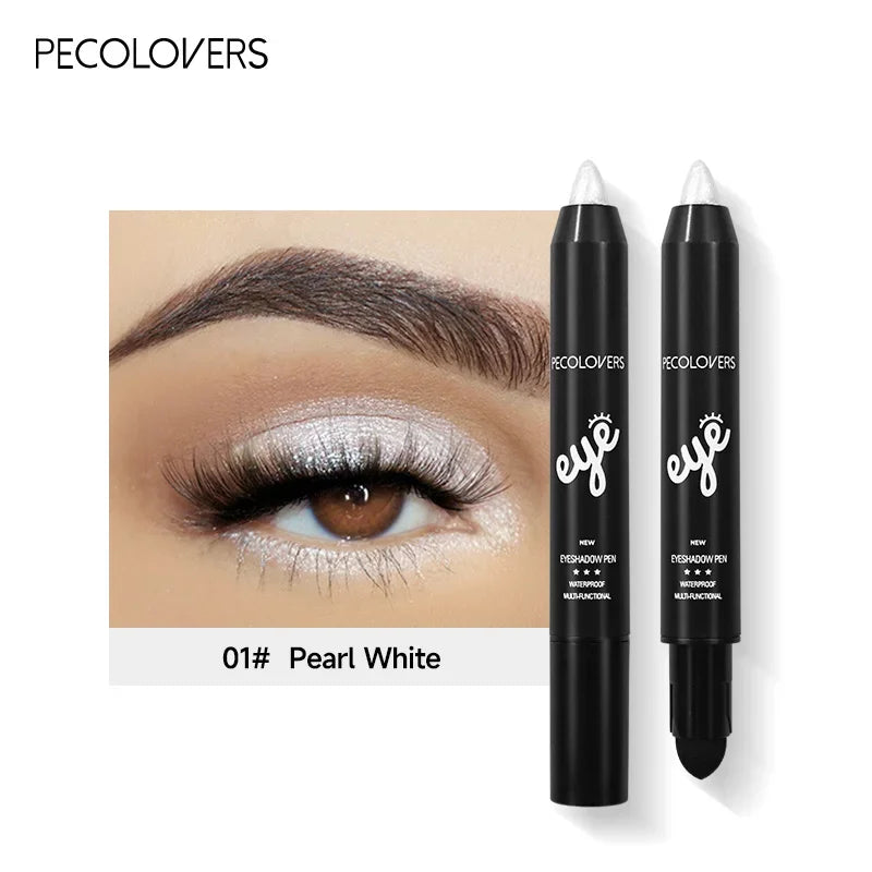 Blushimmer waterproof eyeshadow pencil stick in six shimmering pearly colors, ideal for long-lasting eye makeup and eyeliner.