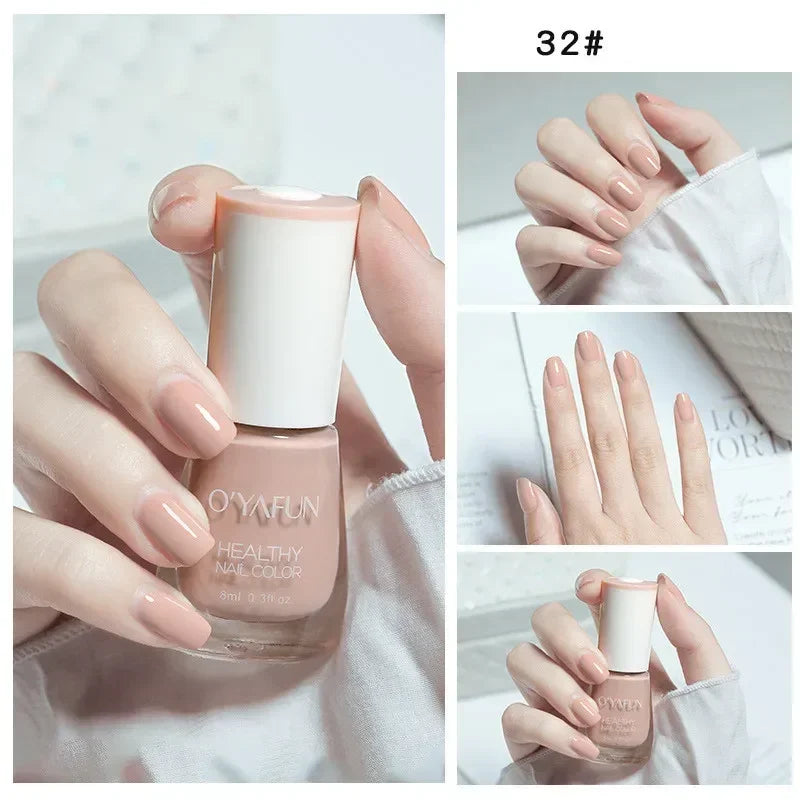 Blushimmer 8ml matte waterproof nail polish with glitter sequins, quick-dry UV varnish, no lamp needed, tearable and no-bake.