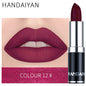 Blushimmer Handaiyan 12-color matte velvet lipstick set with long-lasting, waterproof, non-stick cup, vibrant lipstick shades displayed