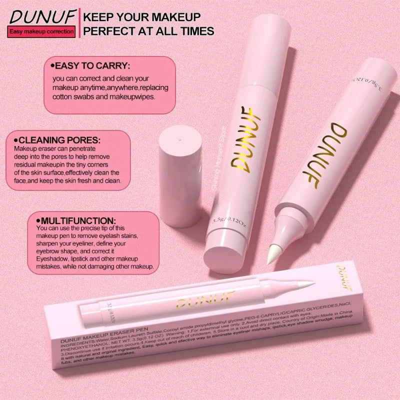 Blushimmer makeup remover pencil for eyeliner, lip, and eye makeup correction, with cleansing and shadow erasing features.