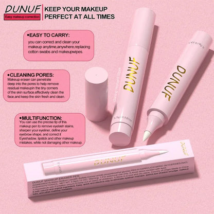 Blushimmer makeup remover pencil for eyeliner, lip, and eye makeup correction, with cleansing and shadow erasing features.