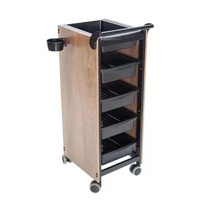 High Quality Modern Design Salon Trolley Hot Sale Durable Wood and ABS Tiers 4-Wheel Heavy-Duty Sports Venue Equipment