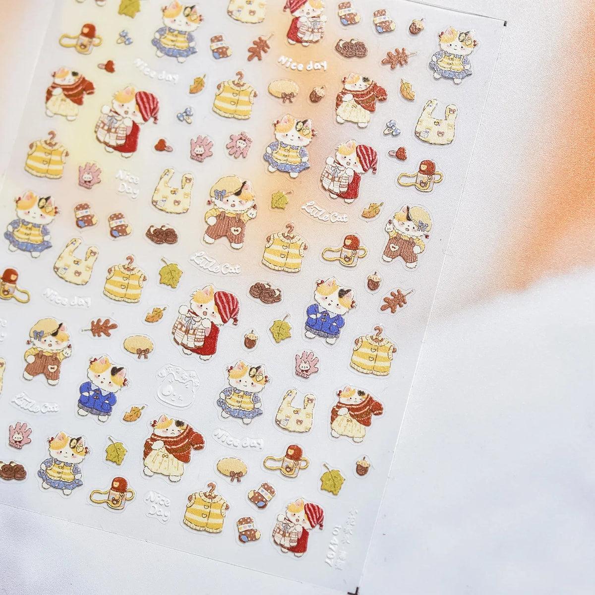 Brown kawaii bear nail art sticker by Blushimmer, self-adhesive 5D Japanese cartoon animal decal for DIY nail decoration.