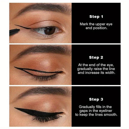 Black waterproof gel eyeliner pencil by Blushimmer, featuring a matte, quick-drying, non-smudge formula for natural eye makeup.