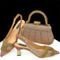 Luxurious women's shoes and bag set with rhinestones by EdleessFashion, featuring elegant design and sparkling embellishments.