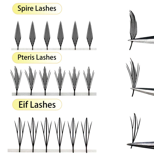 Anime Spire Eyelash Extension Feather Shape C/D Curl Premade Fans Tower Lashes Soft Lightweight Manga Effect False Lashes Makeup