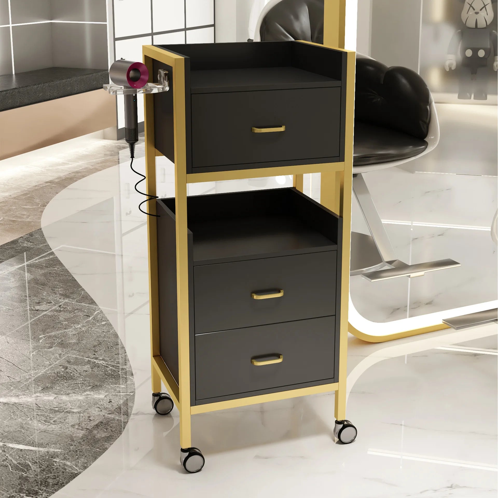 New Hairdresser's Cart and Hairdresser's Special Dyeing and Perm Cart Multifunctional Shelf Barber's Tool Cabinet Wholesale