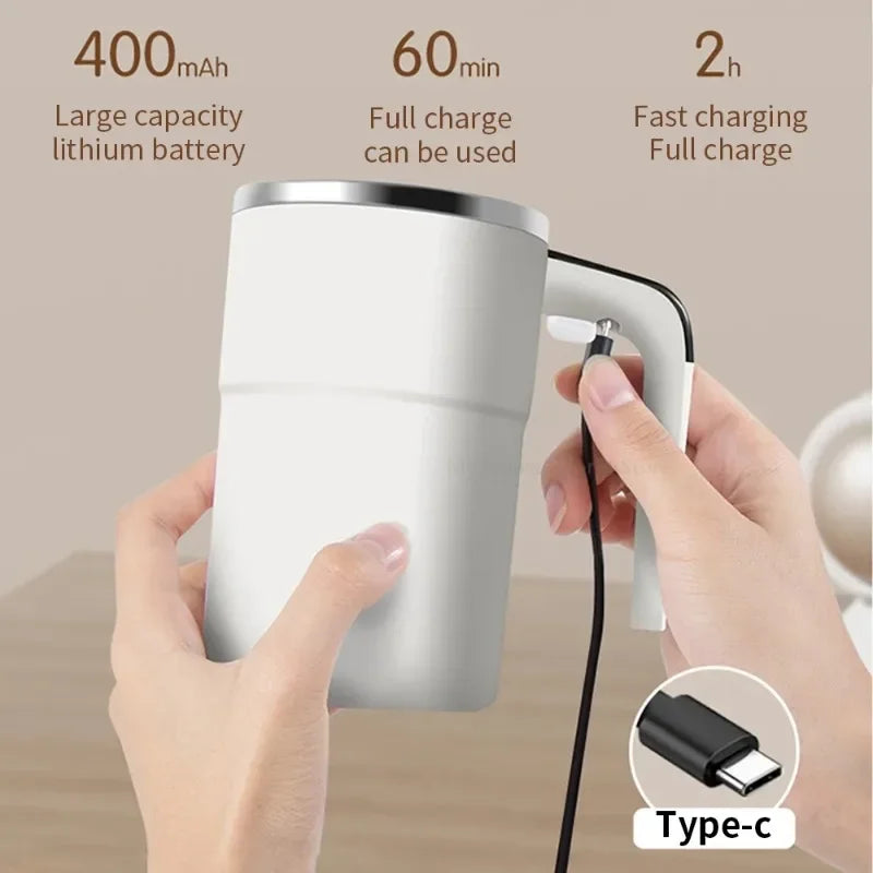 Smart Coffee Cup Recharge Automatic Mixing Coffee Mug Stainless Steel Magnetic Coffee Mug with LED Display Temperature Home Use