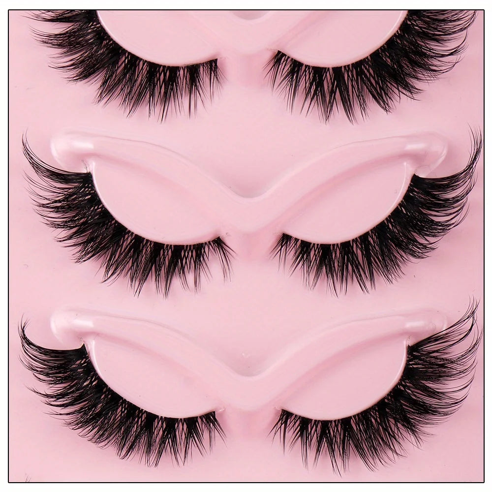 Jiefuxin Store cat eye eyelashes with natural long length, winged ends, and manga style for eye elongation and makeup enhancement.