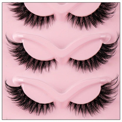Jiefuxin Store cat eye eyelashes with natural long length, winged ends, and manga style for eye elongation and makeup enhancement.