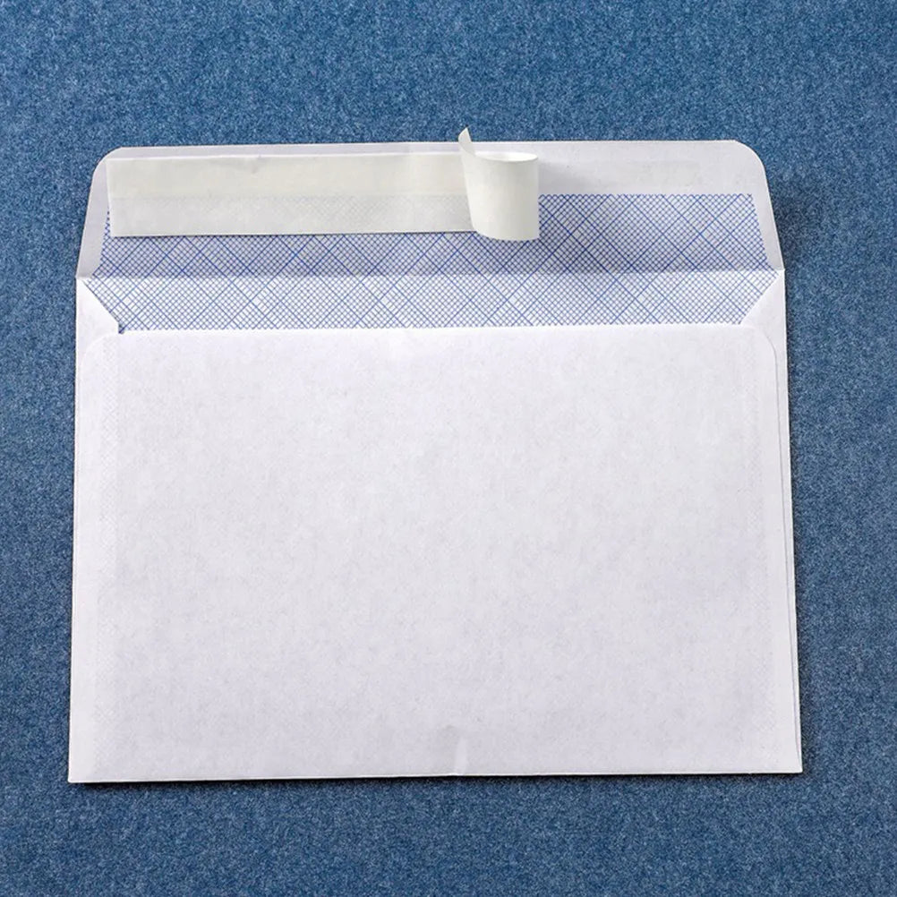 100Pcs High-Security White Envelopes Confidential Pattern Premium Paper Letter Size Business Envelopes Document Mailers Office